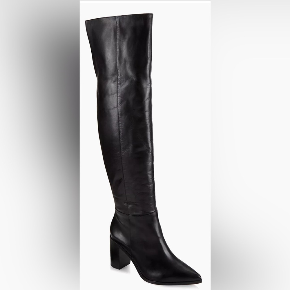 SCHUTZ Mikki Leather Over-the-Knee Boots Black Size 8B